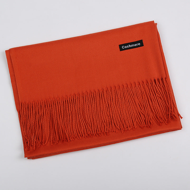 Solid Color Artificial Cashmere Scarf Female 220g Warm Shawl