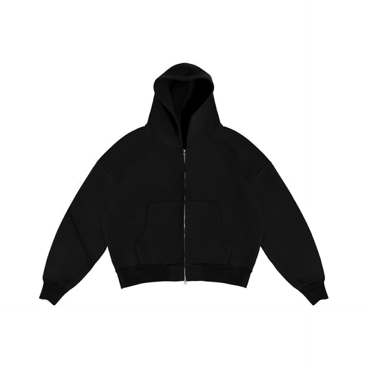 Autumn Winter Street Trendy Casual Solid Color Zipper Hoodie Men