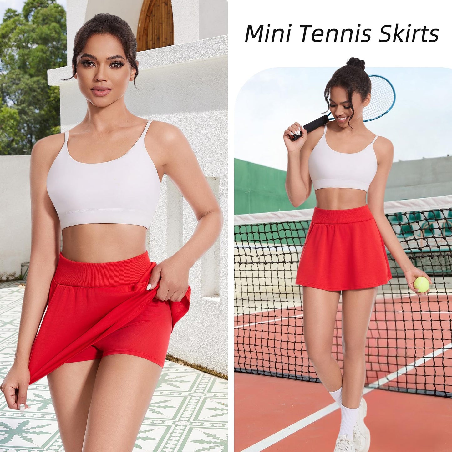 Women's High Waist Yoga Sports Tennis Skirt