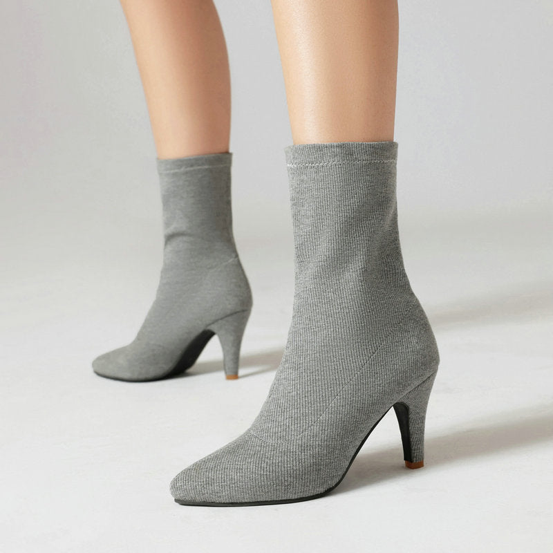 Pointed-toe Stylish Stiletto Heels With A Sophisticated Boot Design For Women