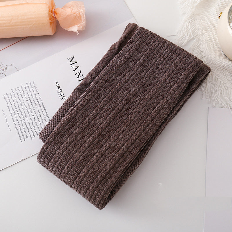 Japanese JK White Tights Autumn And Winter Thickened Oat Color