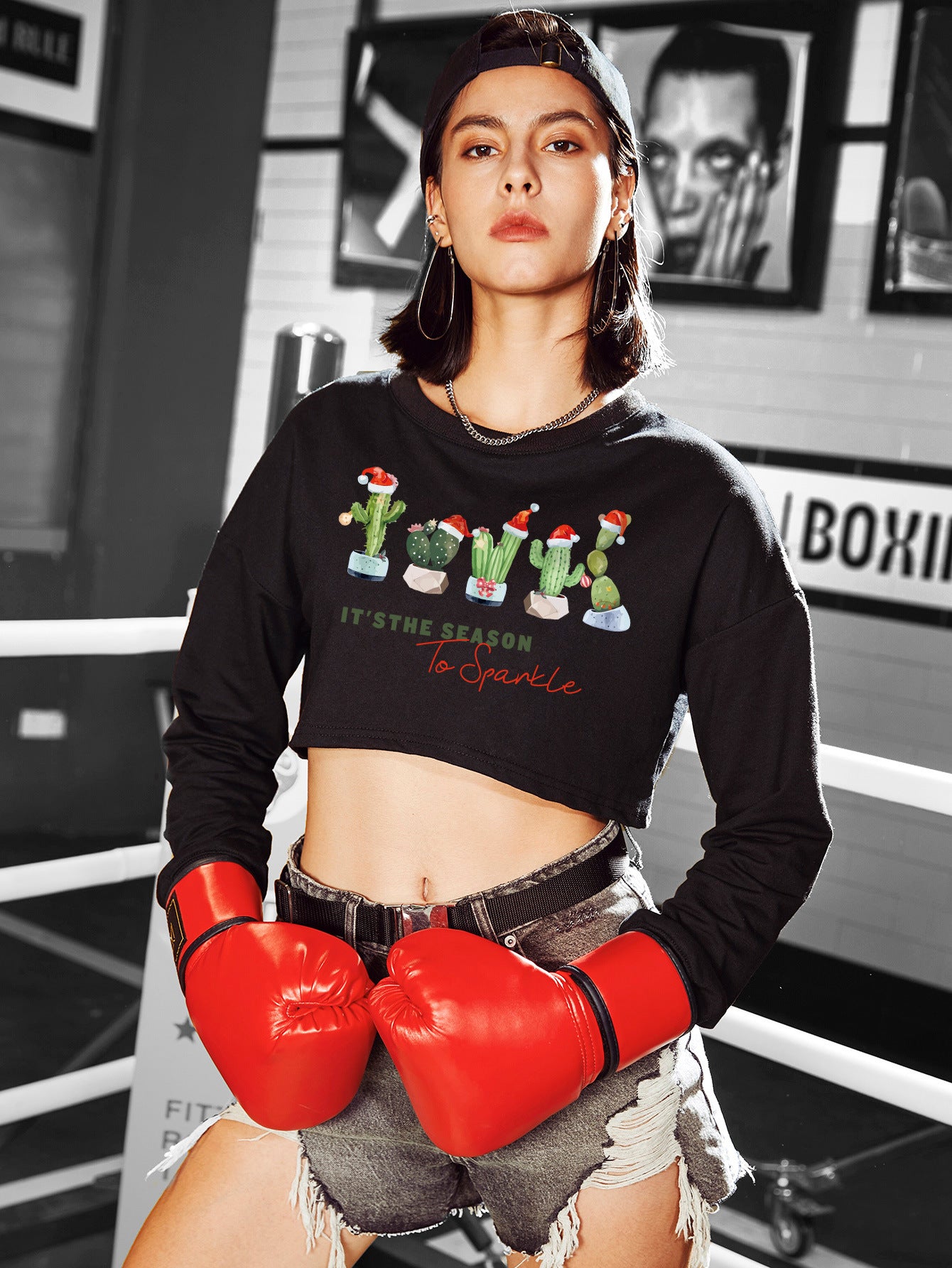 Women's Sweater Christmas Casual Navel Short