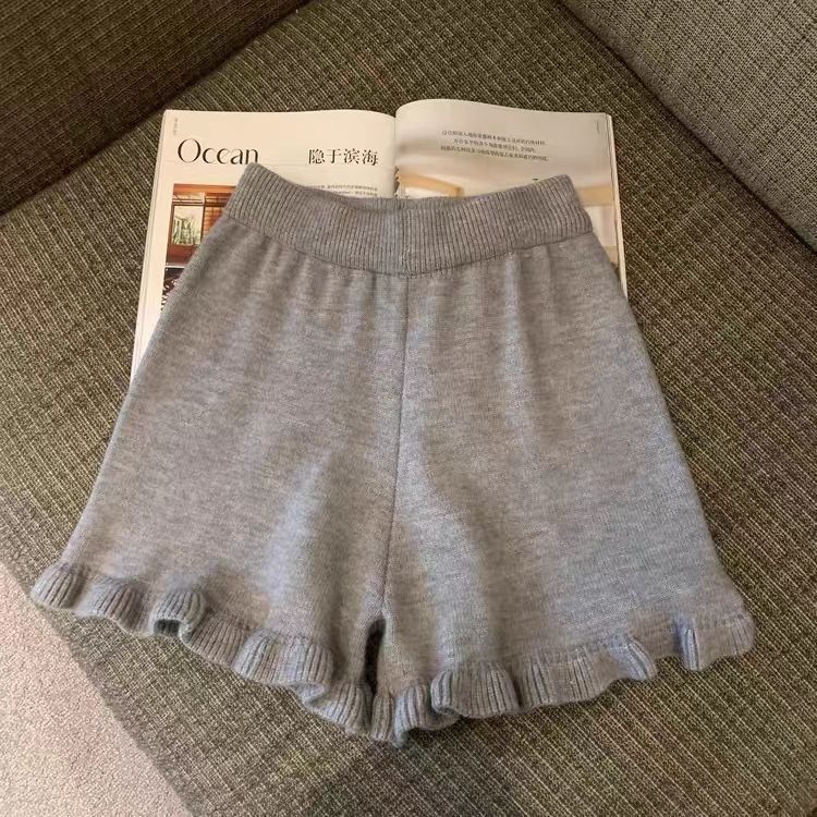 Knitted Elastic High-waist Casual Pants