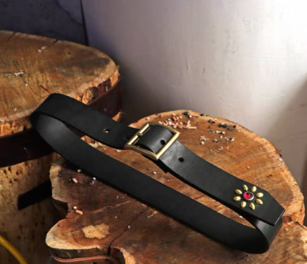 Womens Retro Ethnic-Style Heavy-Duty Belt