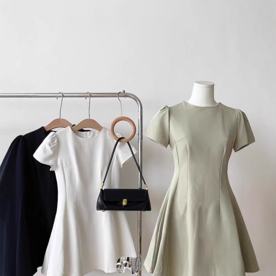 Women's Solid-Colored Casual All-Match Short-Sleeve Dress