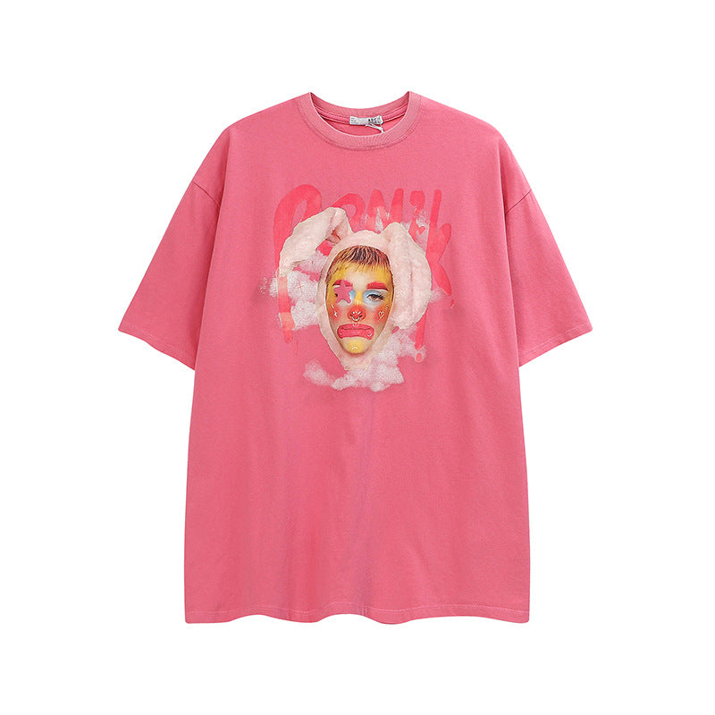 Women's Retro Clown Printed Short Sleeves