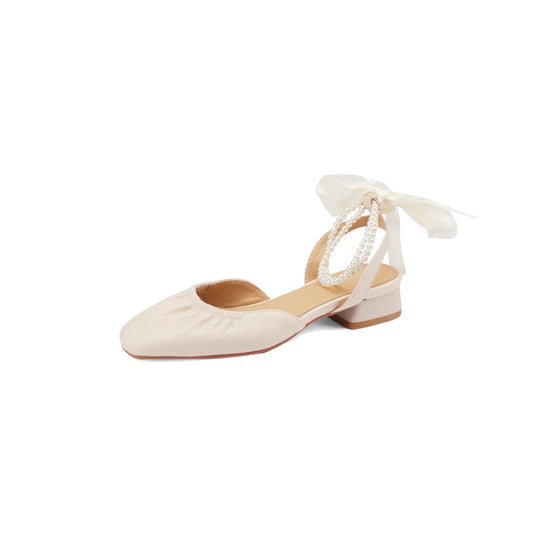 New Style French Mid-heel Toe Sandals Fairy Style