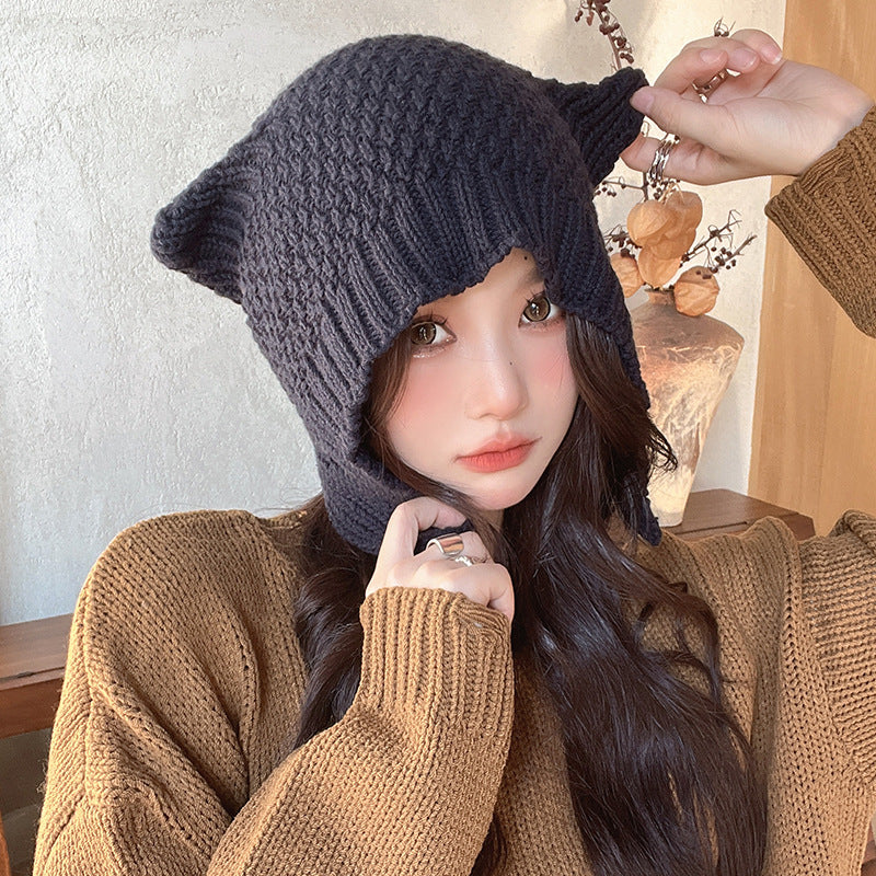 Women's Autumn And Winter Cute Earflaps Woolen Cap