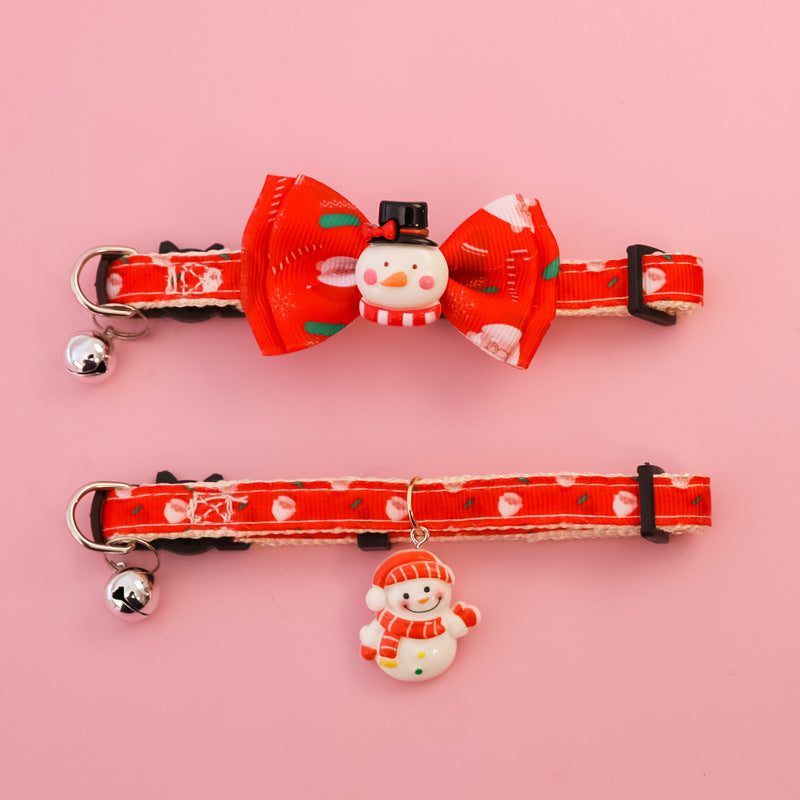 Christmas Holiday Pet Bow Ties, Collars, Dog Bows, Bells, Cat Necklaces, Anti-suffocation Safety Buckles