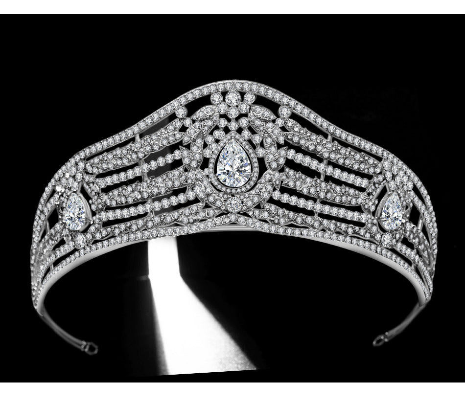 Zircon Bridal Crown Alloy Rhinestone Wedding Hair Jewelry Princess Shooting Wedding Tiara