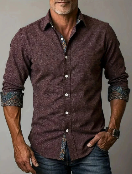 Business Lapel Shirt Solid Color Long Sleeve Casual