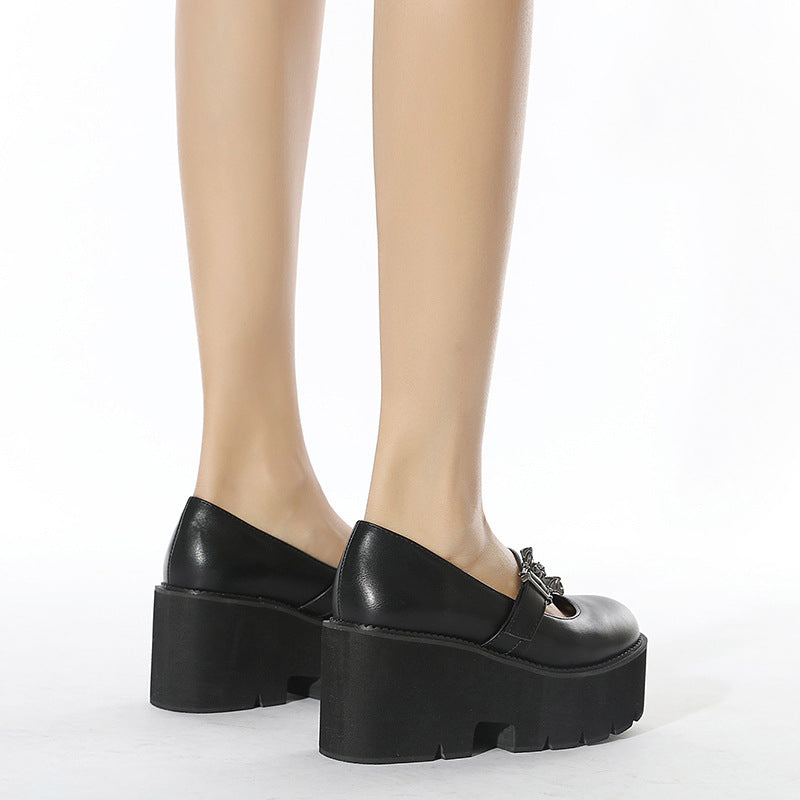 Women's Thick-soled Muffin Artistic Low-cut Shoes
