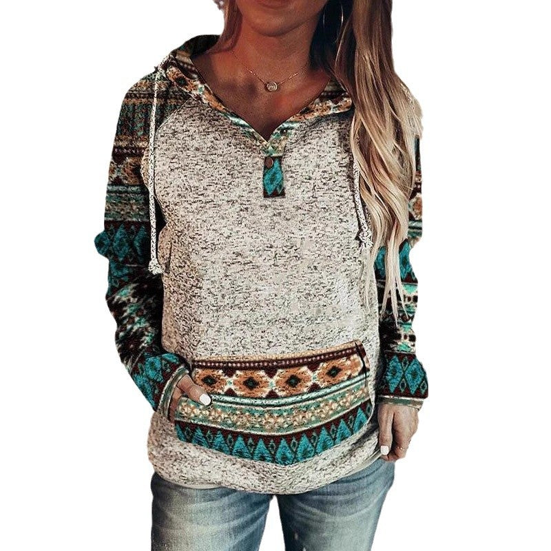 Hættetrøje Dame Sweater med Kontrastfarve