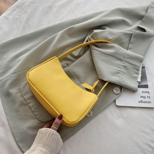 Vintage Solid Color Underarm Bag For Women