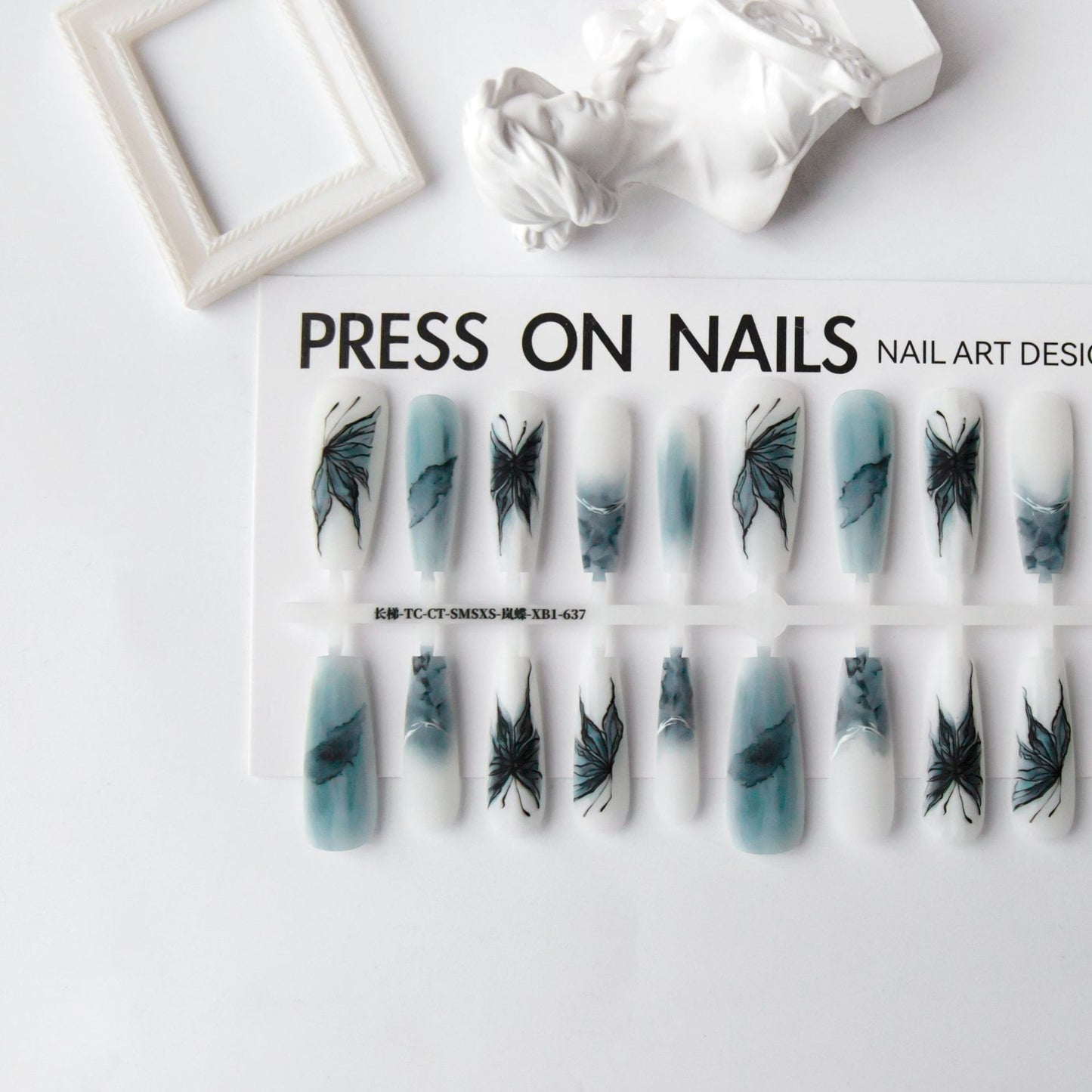 Ancient Style New Chinese Style Wear Nail Tip French Autumn And Winter Background Color