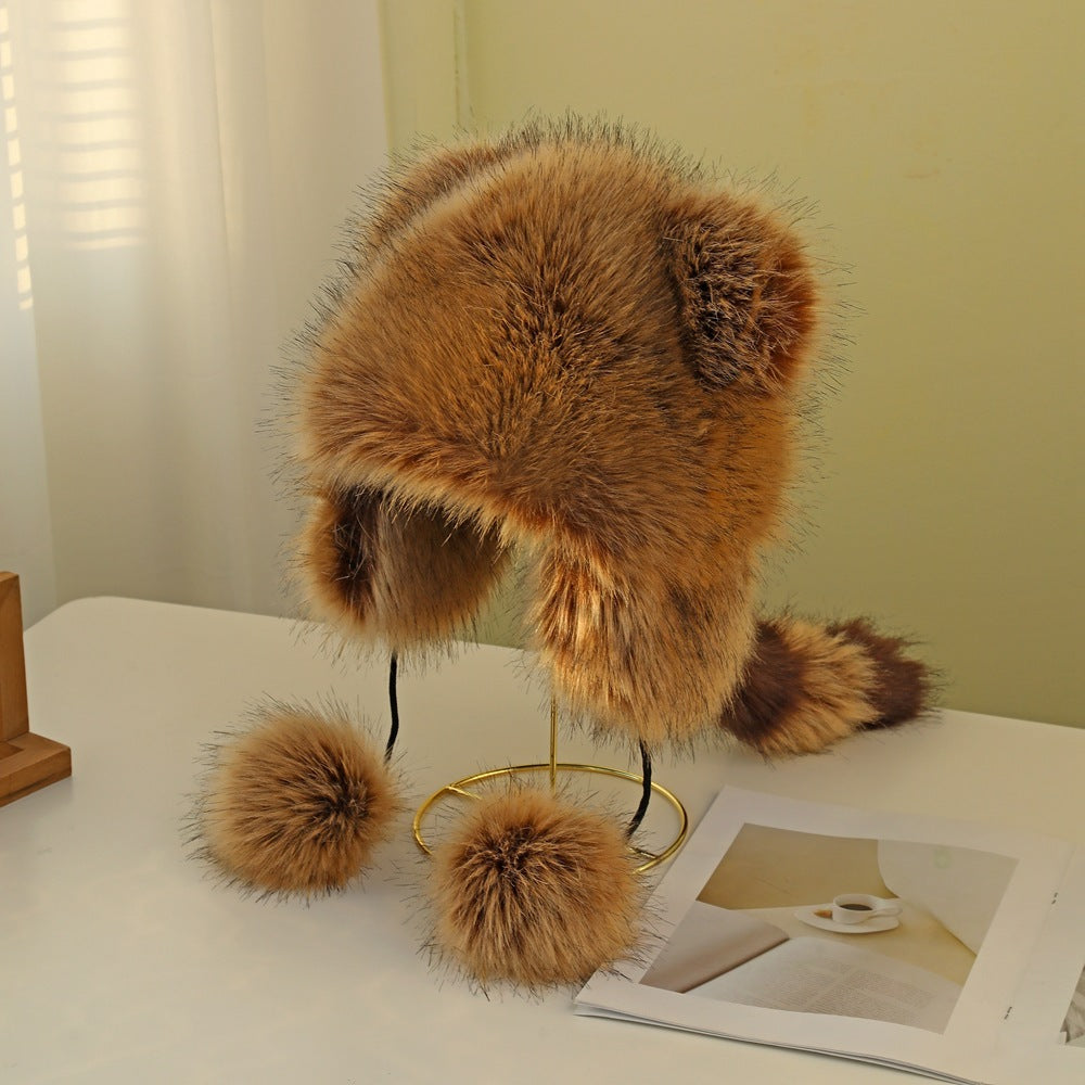 Women's Polyester Thickened Winter Fox Hat