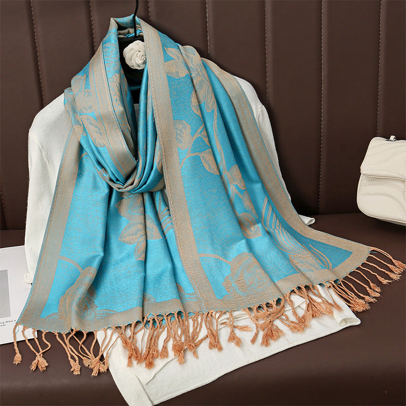 Womens AutumnWinter Faux Cashmere Shawl Cozy Wrap Scarf For Warmth
