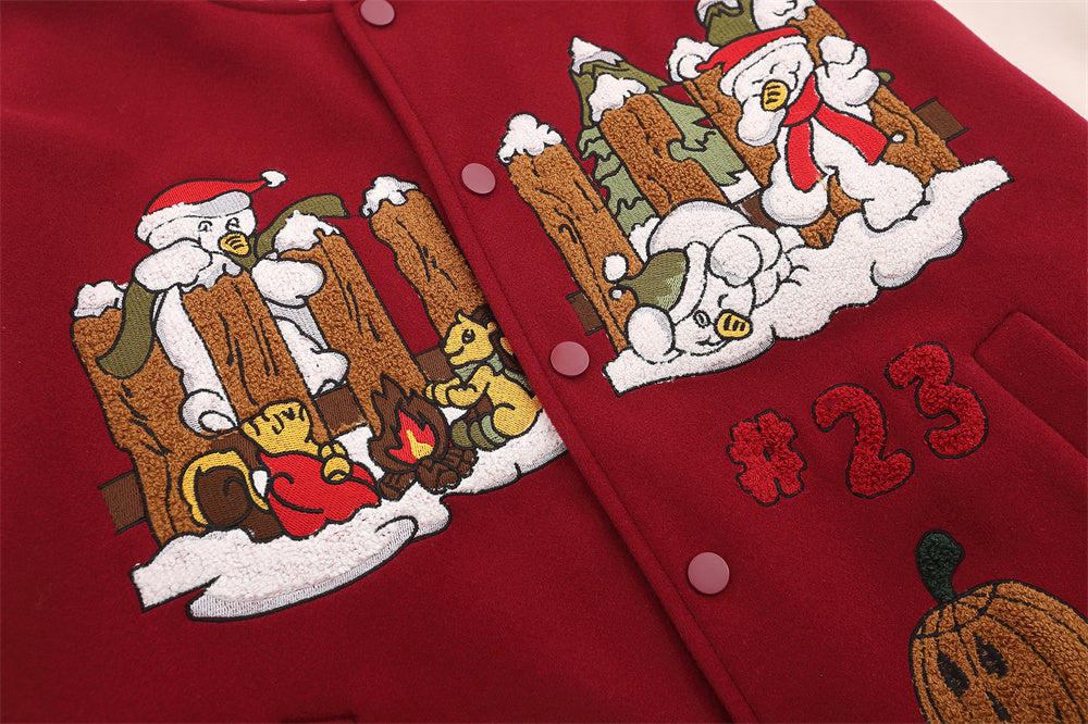 Machine Embroidery Autumn And Winter Menswear Fashion Brand American Stitching PU Leather Sleeve Coat