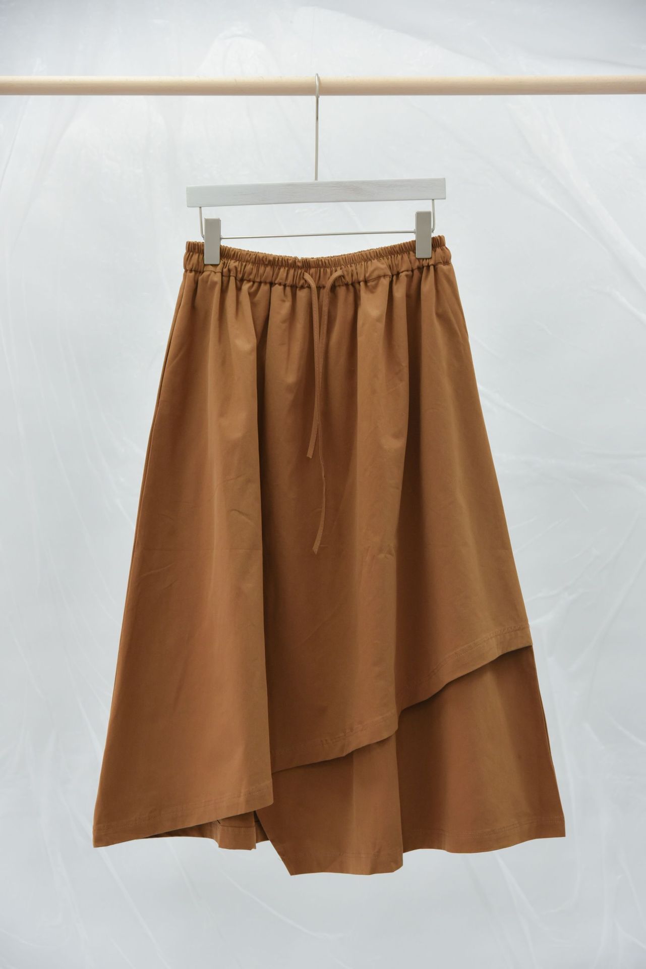 Early Spring Art Retro Versatile Irregular Hem Double Layer Lamination Design Japanese Skirt