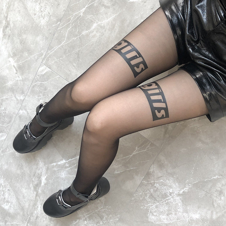 Black Letters Personalized Versatile Printed Stockings