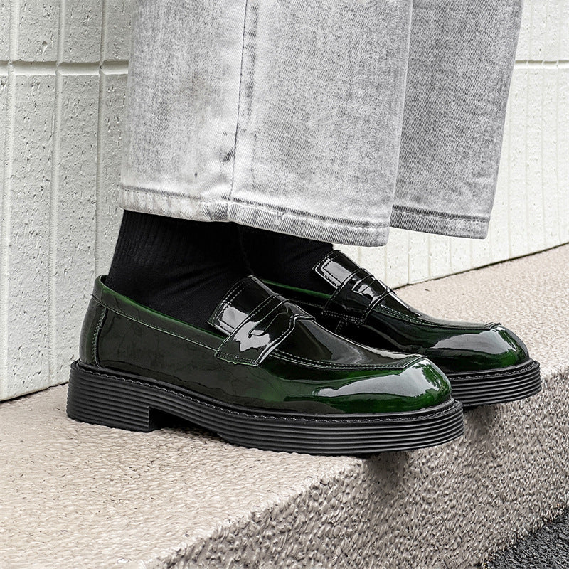 Hong Kong Style Thick-soled British Style Leather Shoes Spring And Autumn Single-layer Shoes