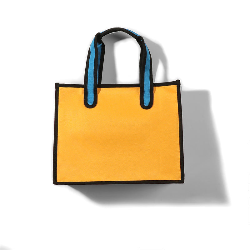 Fashion Trend With Solid Color Portable Tote Bag