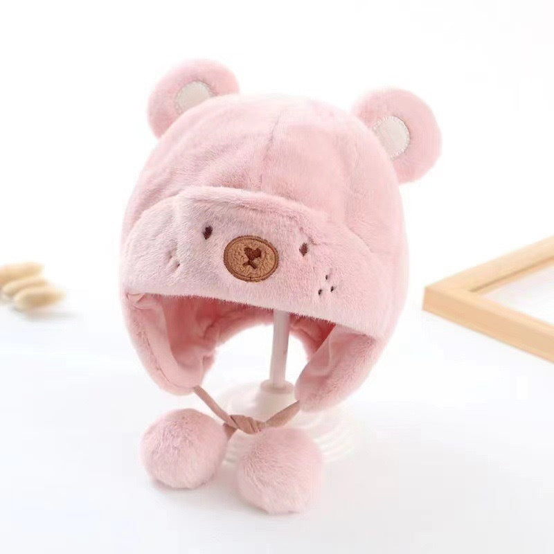 Baby Hat Cute Plush Warm Earflaps Cap