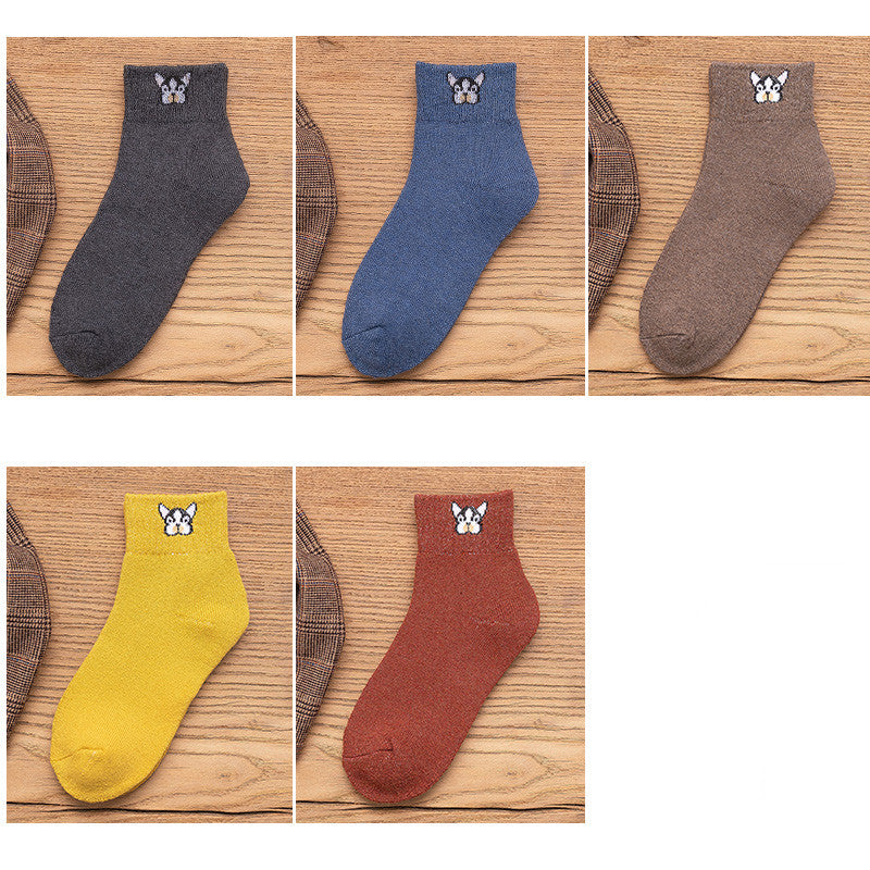 Cartoon Embroidered  In Tube Socks