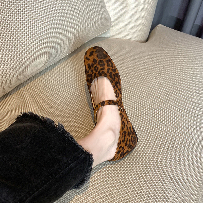 French-style Square-toe Mary Jane Shoes With A Hidden Heel