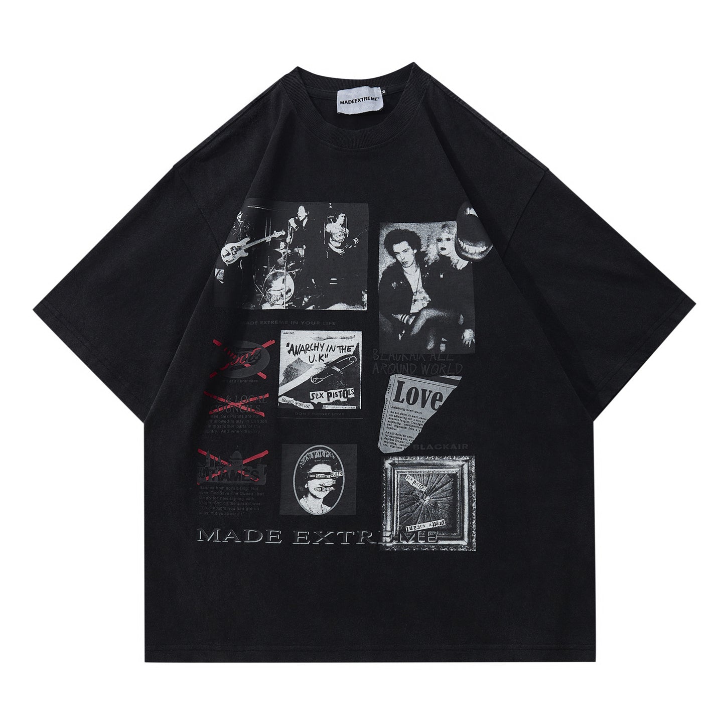 Fashion Brand Letter Character Printed Round Neck Short Sleeve