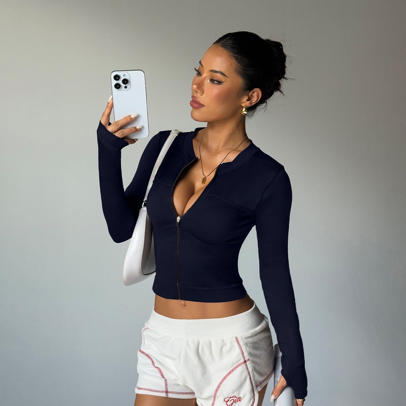 Long-sleeve Zipper Quick-drying Yoga Clothes Coat Sports Workout Clothes