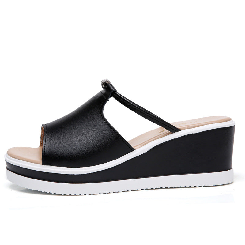 Slope With Waterproof Platform Leisure All-match Flip-flop
