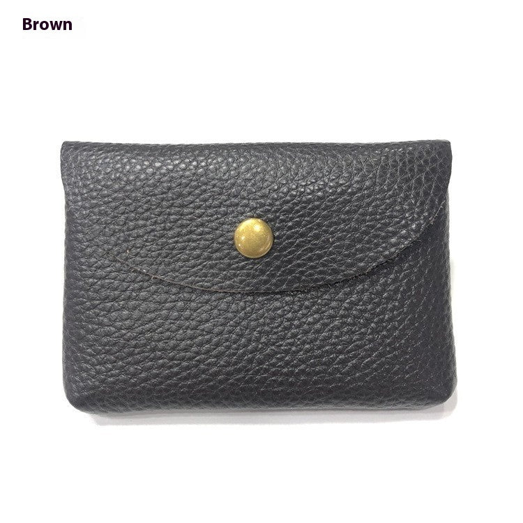 First Layer Cattlehide Leather Fashion Hidden Hook Coin Pocket Card Holder Mini-Portable