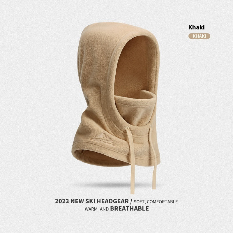Warm Hat Scarf Integrated Fleece-lined Thick Mask Windproof