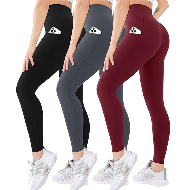 Yogabukser med høj talje, mavekomprimerende, bløde sportsbukser med mavekontrol