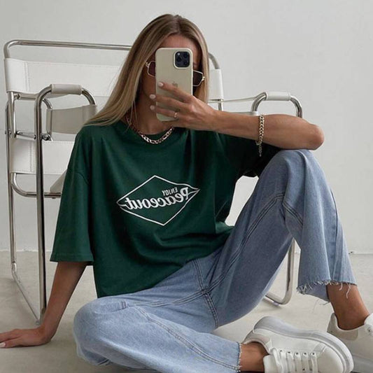 Women's Pure Cotton Dark Green White