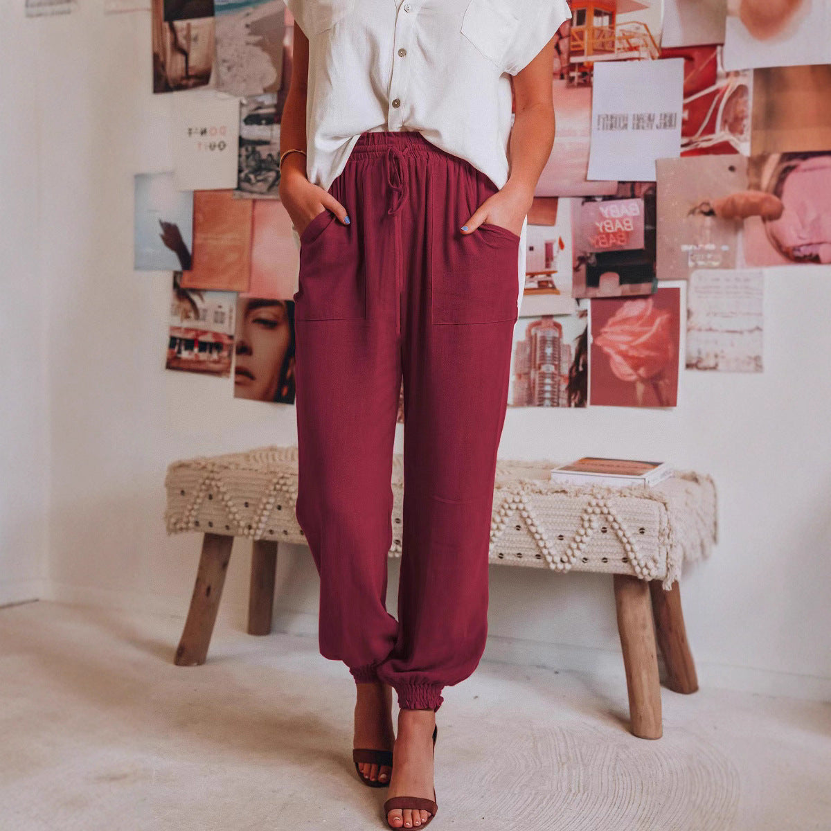 Women's Solid Color Casual Pants
