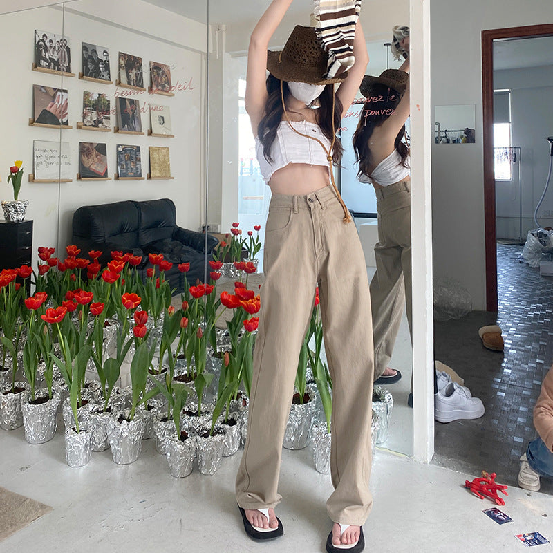 Loose Wide Leg White Jeans High Waist