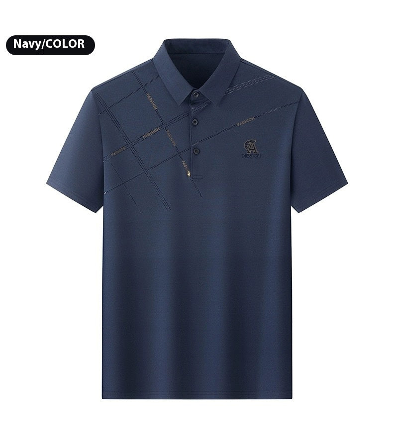Business Casual Revers T-shirt Tynd til Midaldrende Mænd