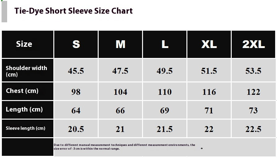 Tie-dyed T-shirt Female Star Sun Moon Mushroom Print Short Sleeve