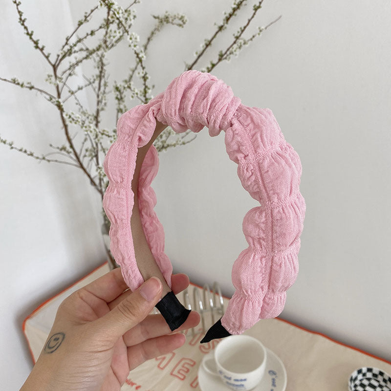 New Simple Pleated Knotted Face Wash Cute Headband