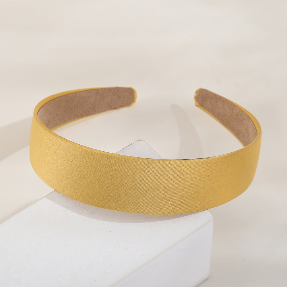 Color Elegant Headband Solid Color Baidu Headband Wide Fabric High Skull Top Headband