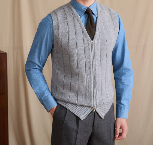 Mens Stylish Casual Slim-fit Knitted Vest