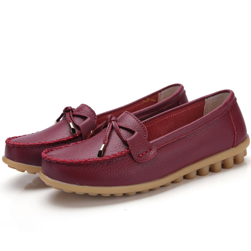 Women's Casual Flat Two-layer Cowhide Gommino