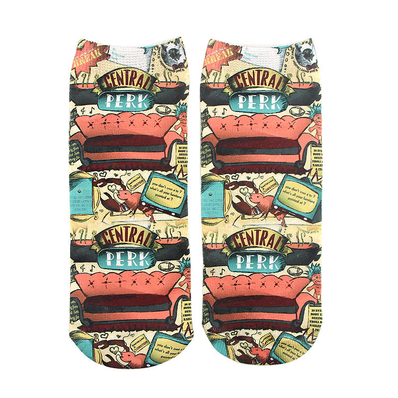 Socks Breathable And Sweat-absorbing Anti-odour Jane Creative Cartoon