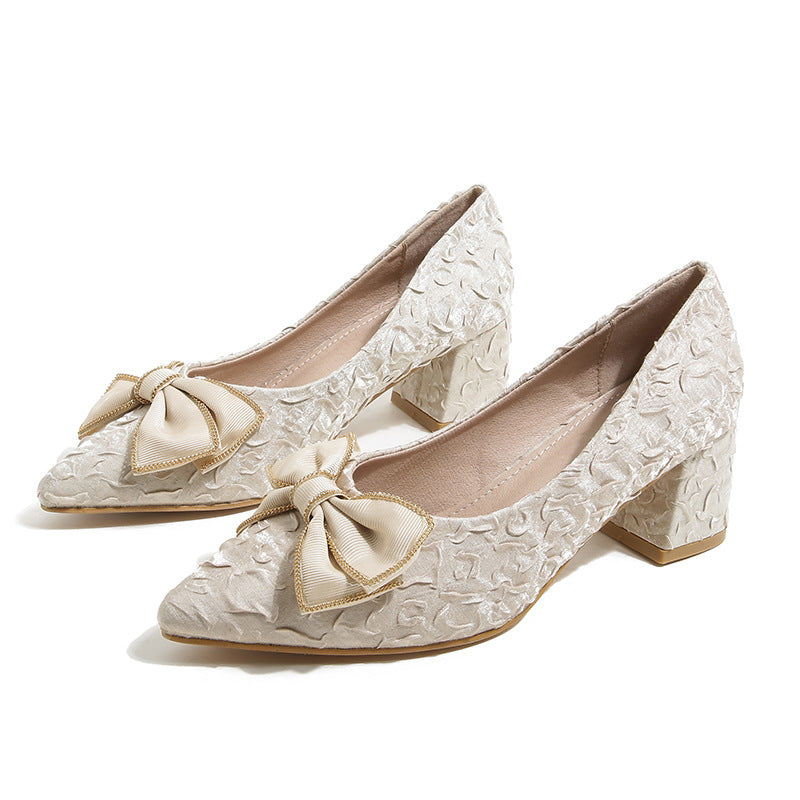 Women's Chunky Heel Pointed Toe Shoes