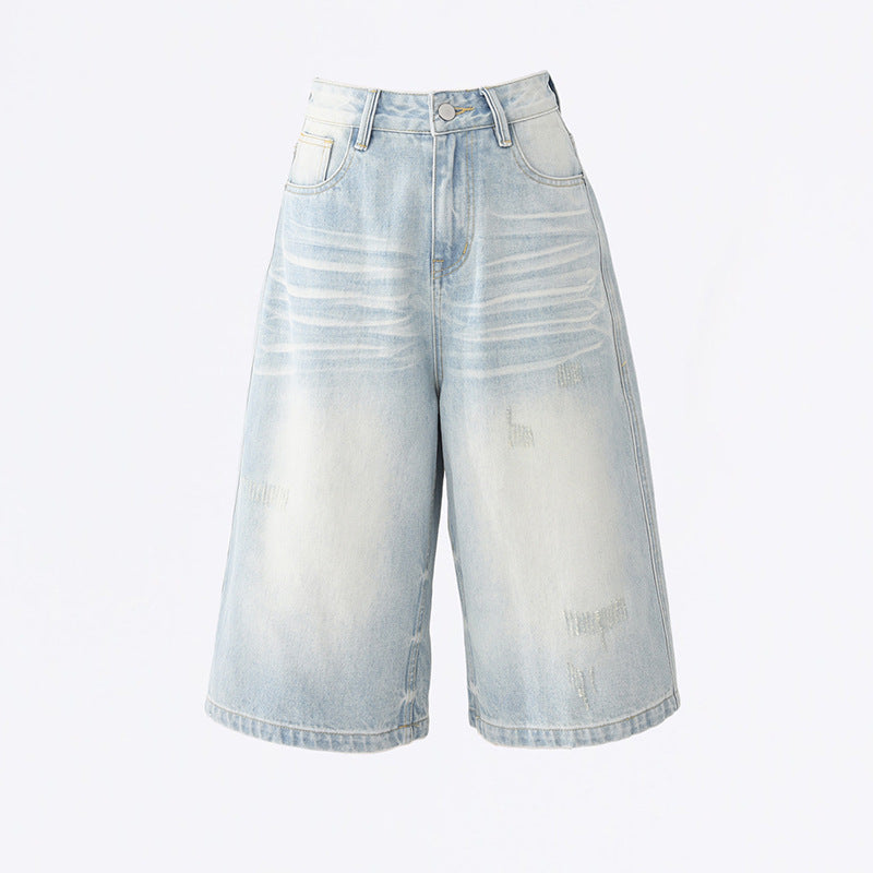 Women's American-style Retro Loose Wide-leg Jeans