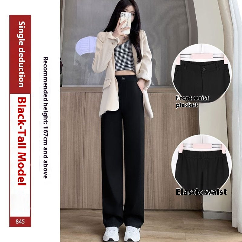 Black Suit Pants Women's Thin Drooping Straight Casual Pants