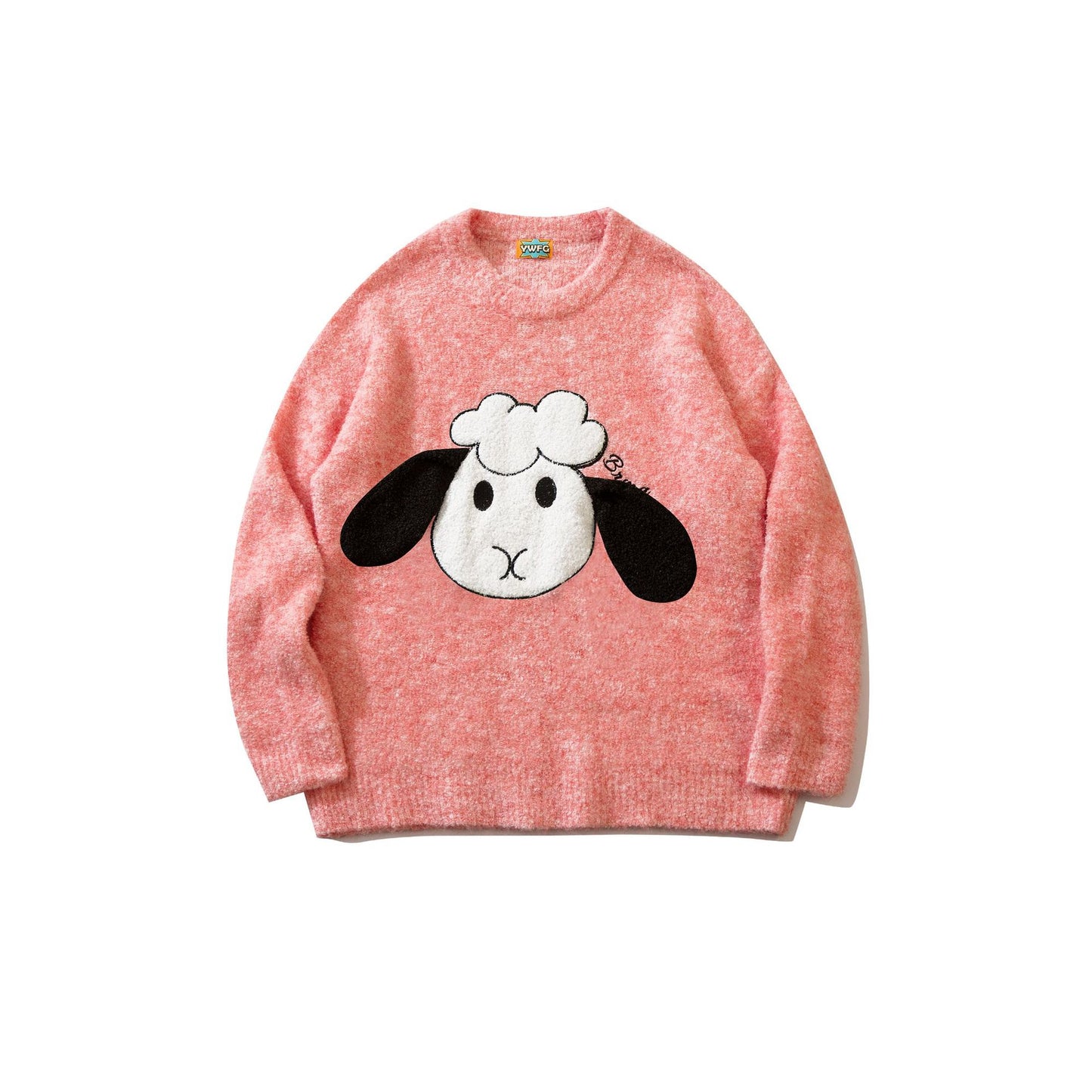 Embroidered Loose Knit Casual Round Neck