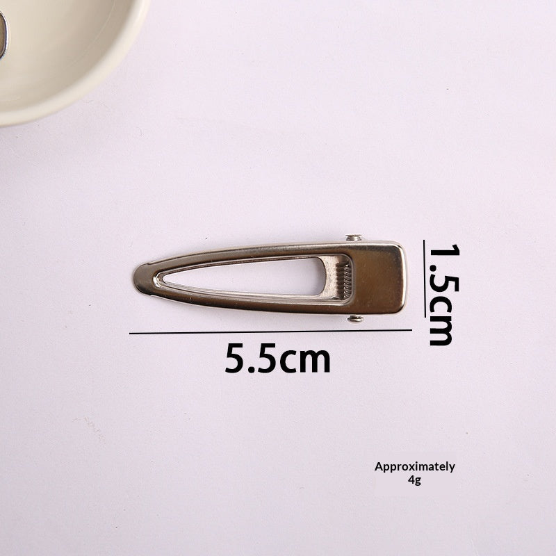 Simple Metal Silver Hair Clip Side-style